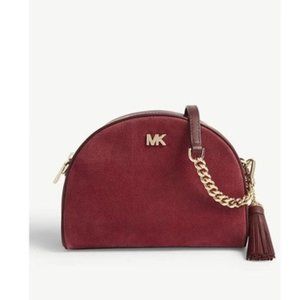 MICHAEL MICHAEL KORS Ginny Half Moon Leather Crossbody Bag